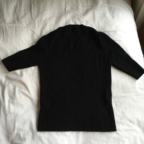 Zara Ribbed Quarter Sleeve High Neck Sweater Shirt - Picture 3 of 8